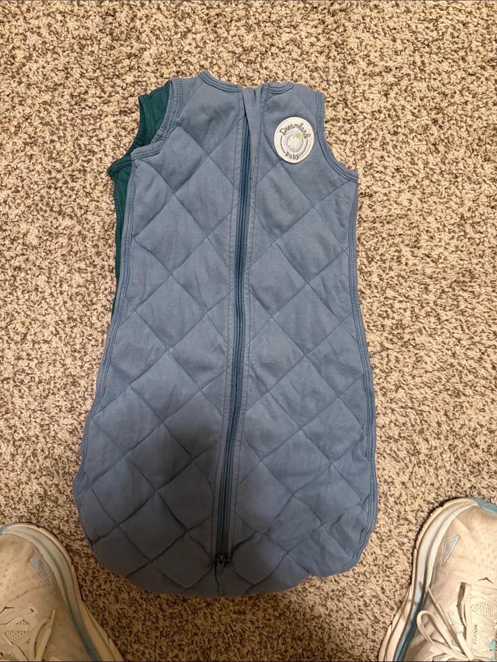 Quilted Blue Kids Sleep Sack with Front Zip